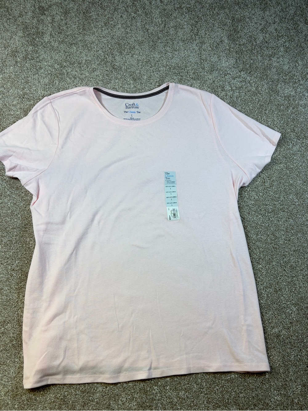 croft & barrow Soft Light Pink Short Sleeve Crewneck Tee